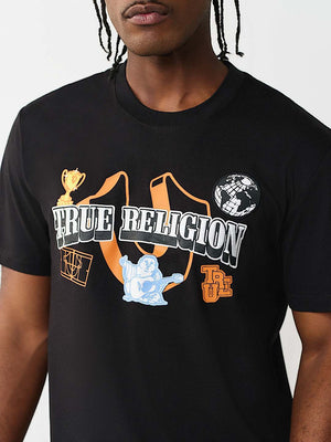 TRUE RELIGION T-SHIRT HS CHAMP JET BLACK