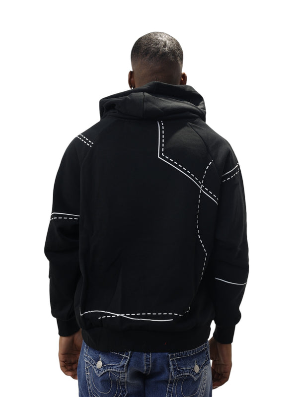 True Religion Printed Big T Hoodie Jet Black