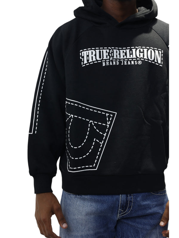 True Religion Printed Big T Hoodie Jet Black