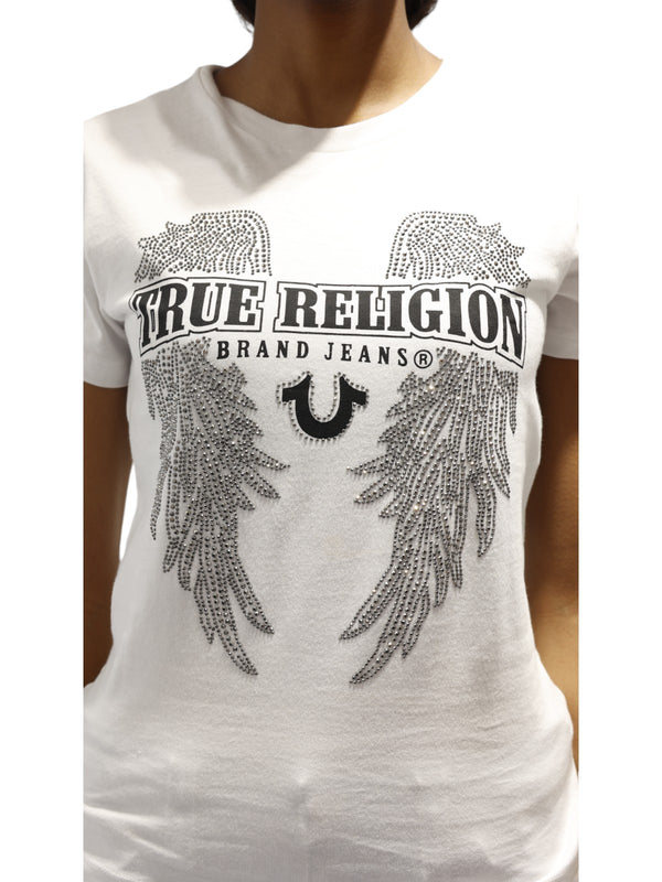 True Religion Crystal Wings T-Shirt Optic White