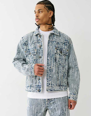 True Religion Ovr Dtrs Jacqrd Ropestitch Jkt City Lights Light Wash