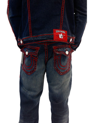 True Religion Ricky Jeans Rope Stitch Flap Berlin Dark Wash-True Religion