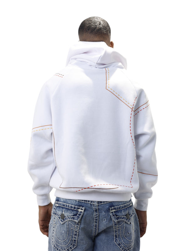 True Religion Printed Big T Hoodie Optic White