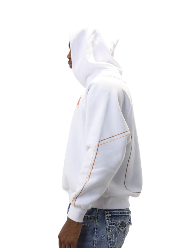 True Religion Printed Big T Hoodie Optic White