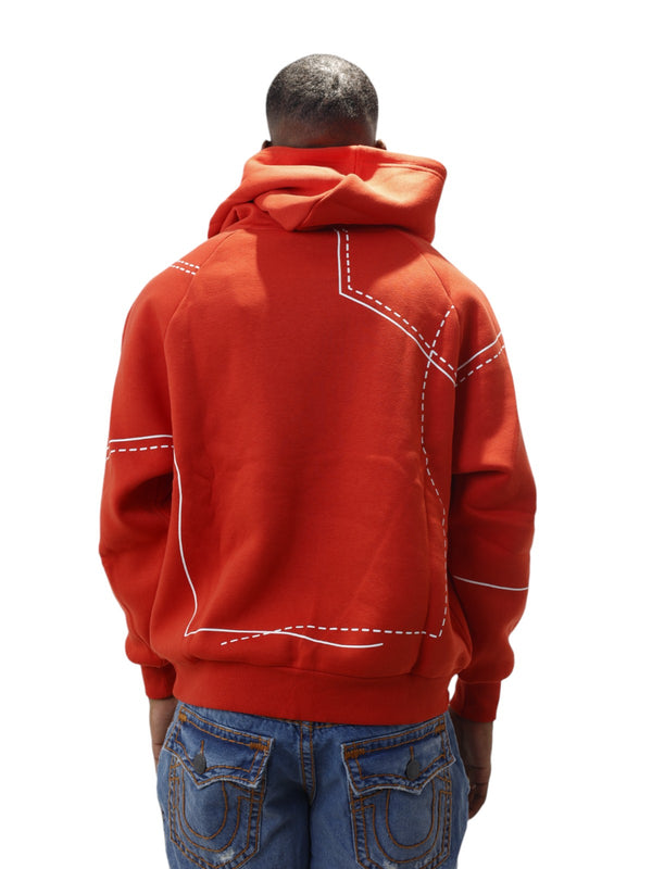 True Religion Printed Big T Hoodie Washed Red