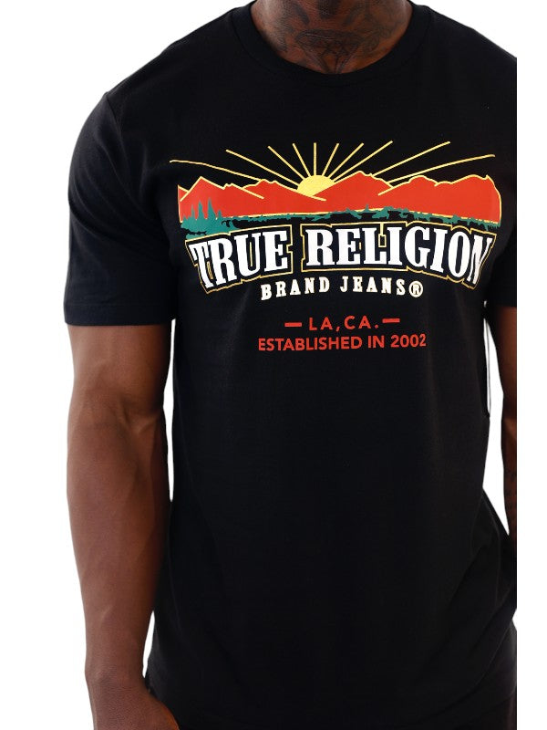 True Religion Explore T-Shirt Arch Logo Jet Black