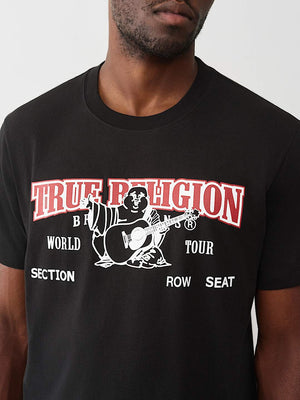 True Religion T-Shirt Ss Buddha Arch Logo Jet Black
