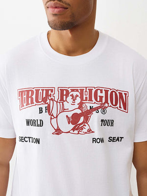 True Religion T-Shirt Ss Buddha Arch Logo Optic White