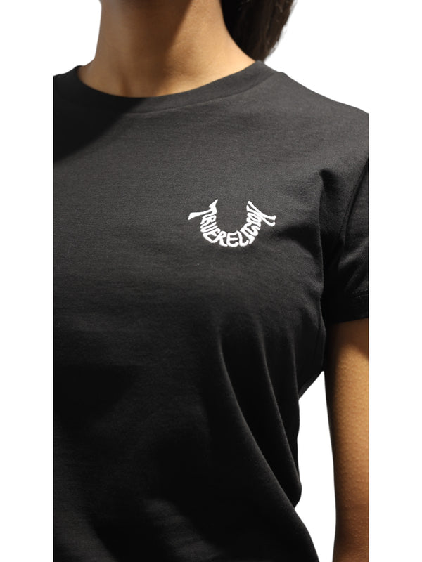 True Religion Embroidered T-Shirt Horseshoe Jet Black