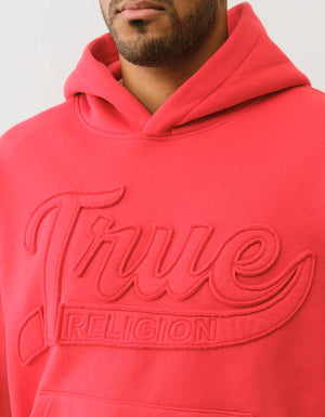 True Religion Cinched Applique Pullover Hood Molten Lava