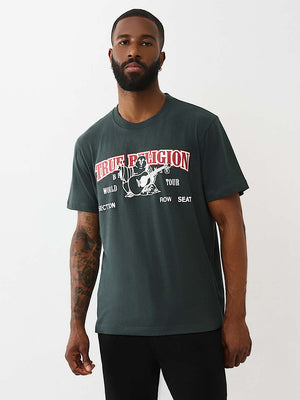 True Religion T-Shirt Ss Buddha Arch Logo Green Gables