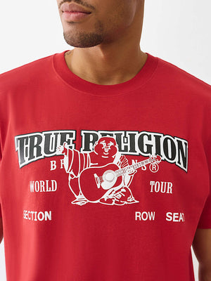 True Religion T-Shirt Ss Buddha Arch Logo Trv Red