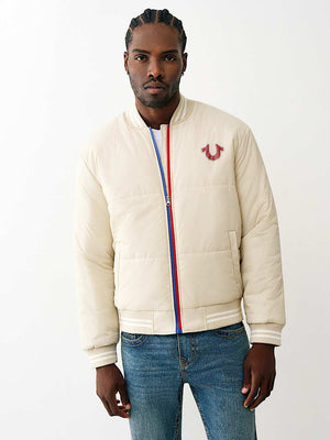 TRUE RELIGION JACKET TWO TONE PUFFER FOG