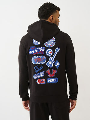 TRUE RELIGION JACKET PATCH EMB JET BLACK