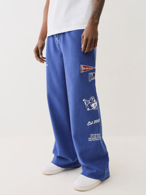 True Religion Reverse Terry Baggy Sweatpant Mazarine Blue-True Religion