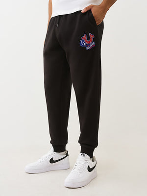 TRUE RELIGION JOGGER EMB PATCH HS JET BLACK