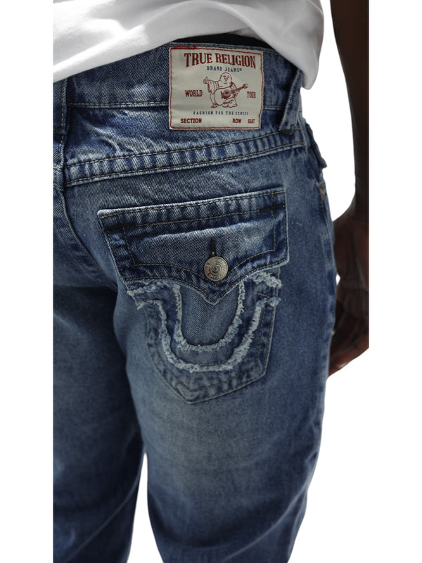 True Religion Ricky Jeans Raw Edge Cephus Medium Wash