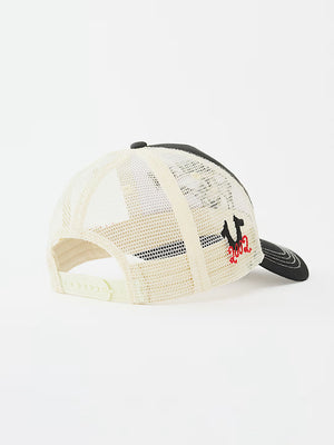 True Religion Varsity Trucker Cap Black/White