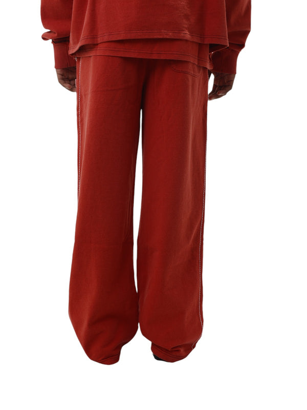 True Religion Blu X Track Pants Wide Leg Washed Red