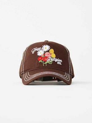 TRUE RELIGION CAP EMB FLOWER CHESTNUT