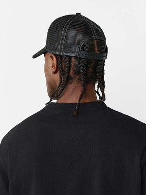 TRUE RELIGION CAP HS WORLD TOUR TRUCKER JET BLACK