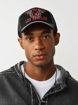 TRUE RELIGION CAP CRYSTAL HS TRUCKER JET BLACK