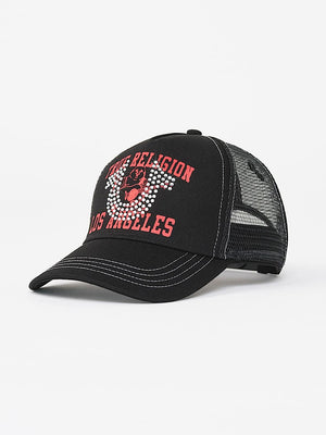 TRUE RELIGION CAP CRYSTAL HS TRUCKER JET BLACK