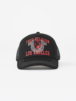 TRUE RELIGION CAP CRYSTAL HS TRUCKER JET BLACK