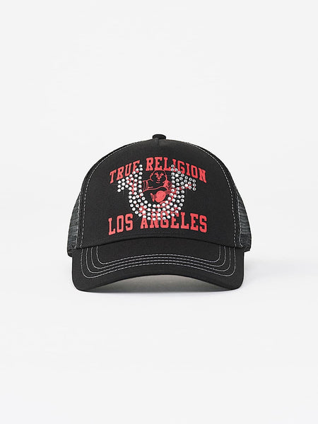 TRUE RELIGION CAP CRYSTAL HS TRUCKER JET BLACK – True Religion
