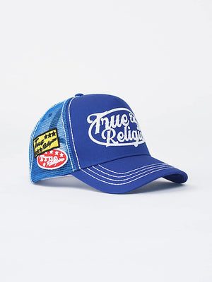 TRUE RELIGION CAP CONTRAST TRUCKER IMPERIAL BLUE
