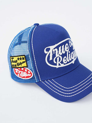 TRUE RELIGION CAP CONTRAST TRUCKER IMPERIAL BLUE