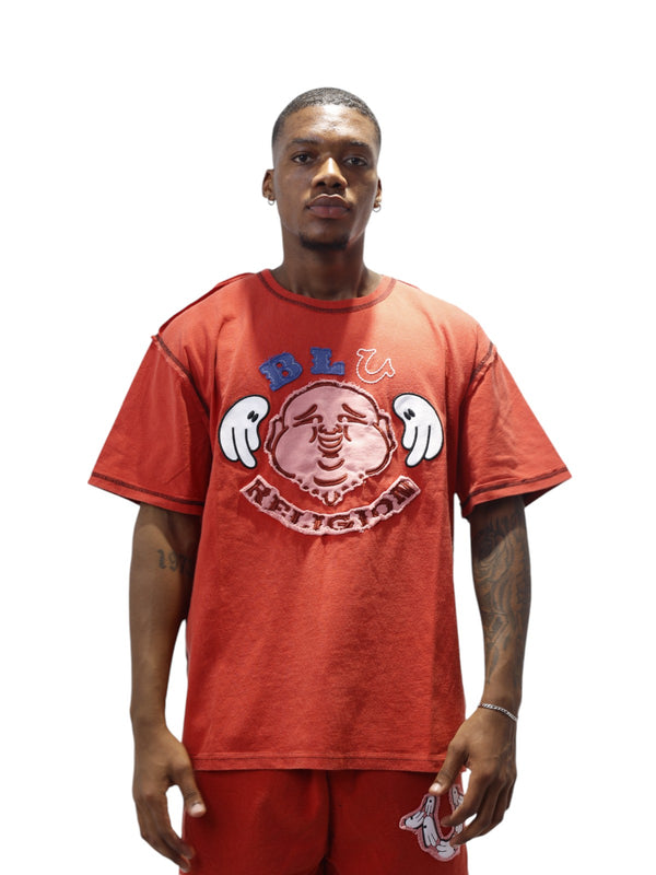 True Religion Blu X Tr T-Shirt Boxy Washed Red