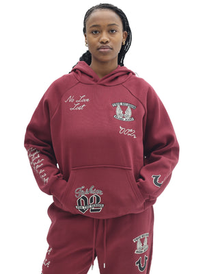 TRUE RELIGION BRANDED BOYFRIEND HOODIE CORDOVAN-True Religion