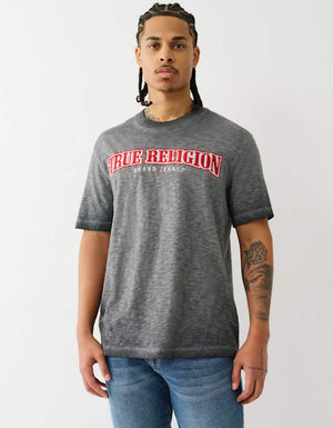 True Religion Ss Embro Arch Logo Tee Jet Black
