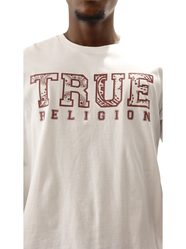 True Religion Paisley T-Shirt Flock Optic White