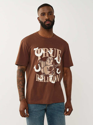 TRUE RELIGION T-SHIRT MULTI PUFF HS CHESTNUT