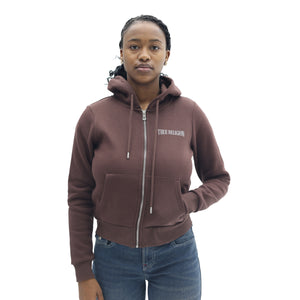 TRUE RELIGION CRYSTAL WING HS ZIP HOODIE DEEP MAHOGANY-True Religion