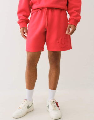 True Religion Applique Sweatshorts Molten Lava