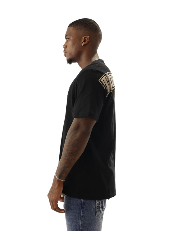 True Religion Relaxed T-Shirt Overseam Puff Jet Black