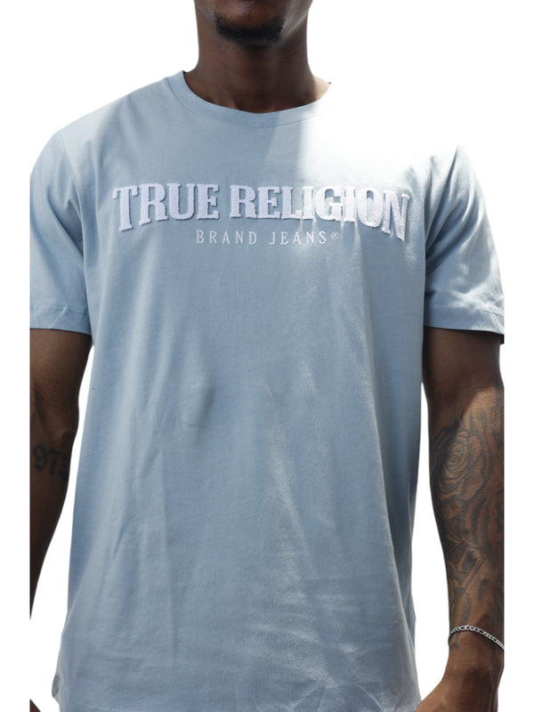 True Religion Pile Arch Logo T-Shirt Dusty Blue