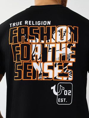TRUE RELIGION T-SHIRT FASHION SENSES JET BLACK
