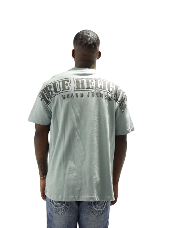 True Religion Relaxed T-Shirt Overseam Puff Ship Green