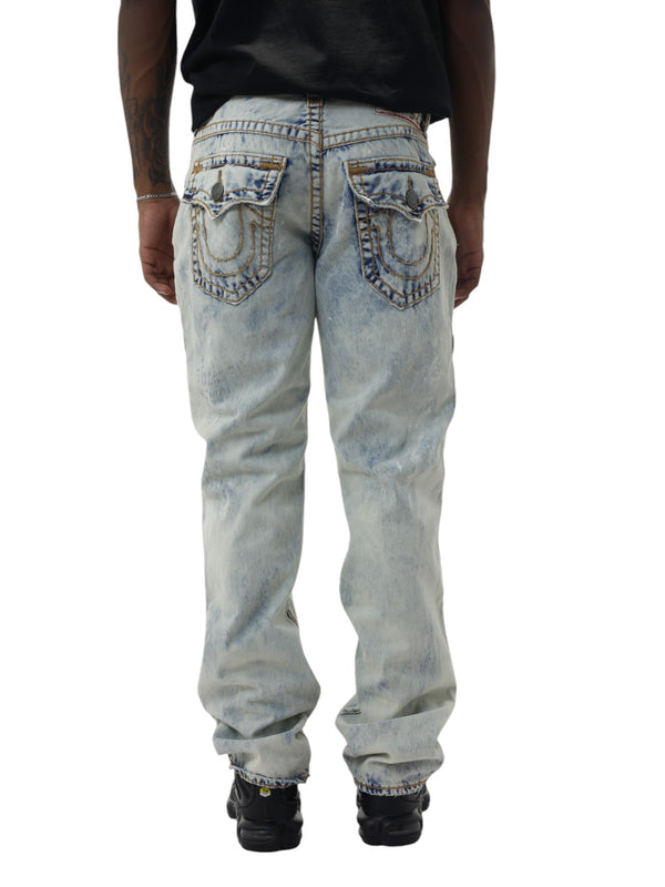 True Religion Ricky Jeans Flap Rips Light Wash