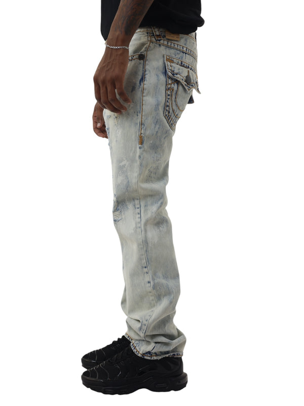 True Religion Ricky Jeans Flap Rips Light Wash