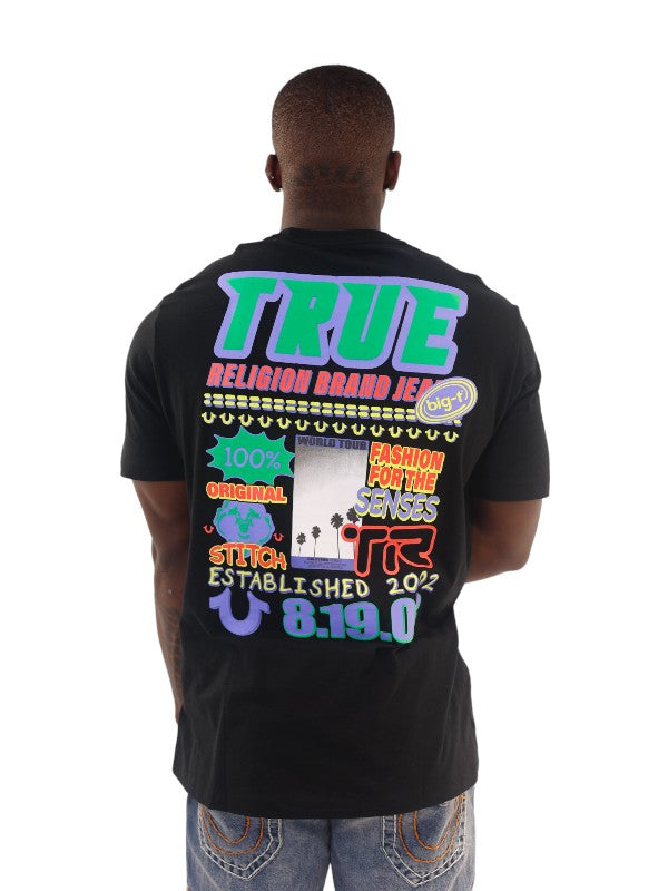 True Religion Relaxed T-Shirt Stitch Energy Black