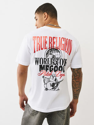 True Religion T-Shirt Ss Tr Globe Optic White