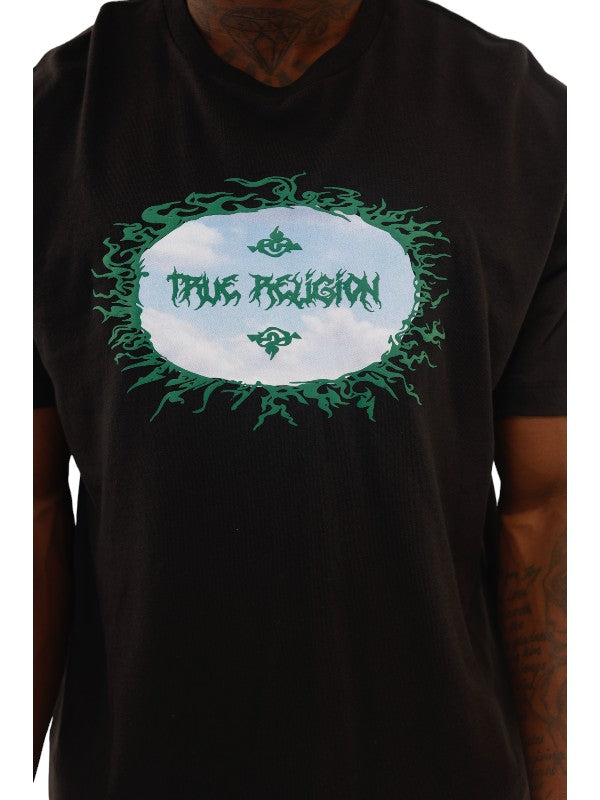 True Religion Relaxed T-Shirt Stone Jet Black