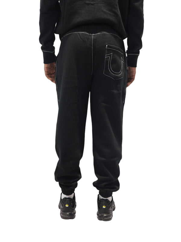 True Religion Big T Track Pants Jet Black