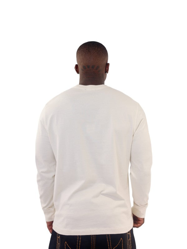 True Religion Relaxed T-Shirt Satin Arch Logo Winter White