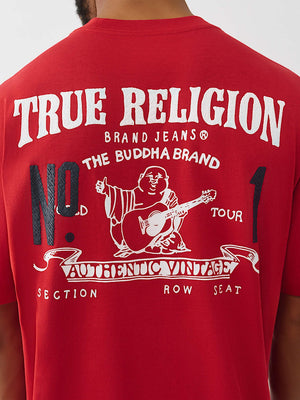 True Religion T-Shirt Ss Number One Srs Trv Red
